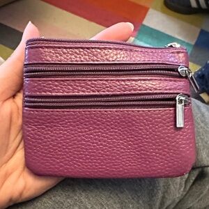 Purple Leather Women's Coin Purse